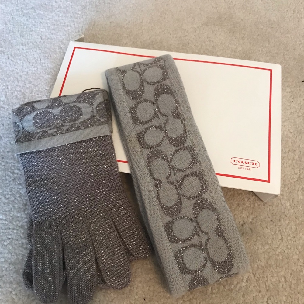 Coach ear warmer and gloves